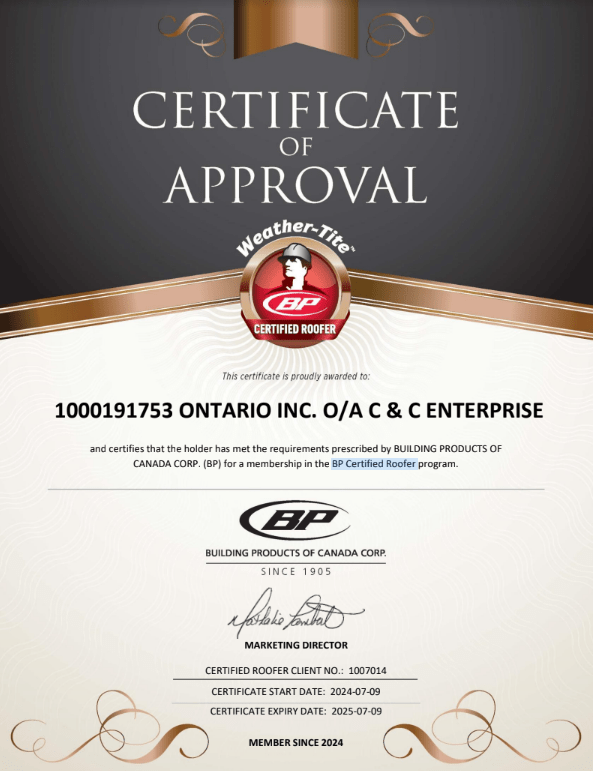 Premium Shingles by CC Roofing in Parry Sound